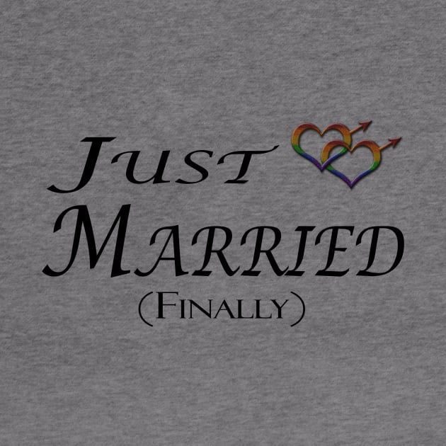 Just Married (Finally) Gay Pride Interlinking Male Gender Symbols by LiveLoudGraphics